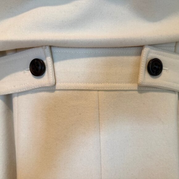 Anthropologie Elevenses Cream Pea Coat Size 4 - Picture 5 of 8